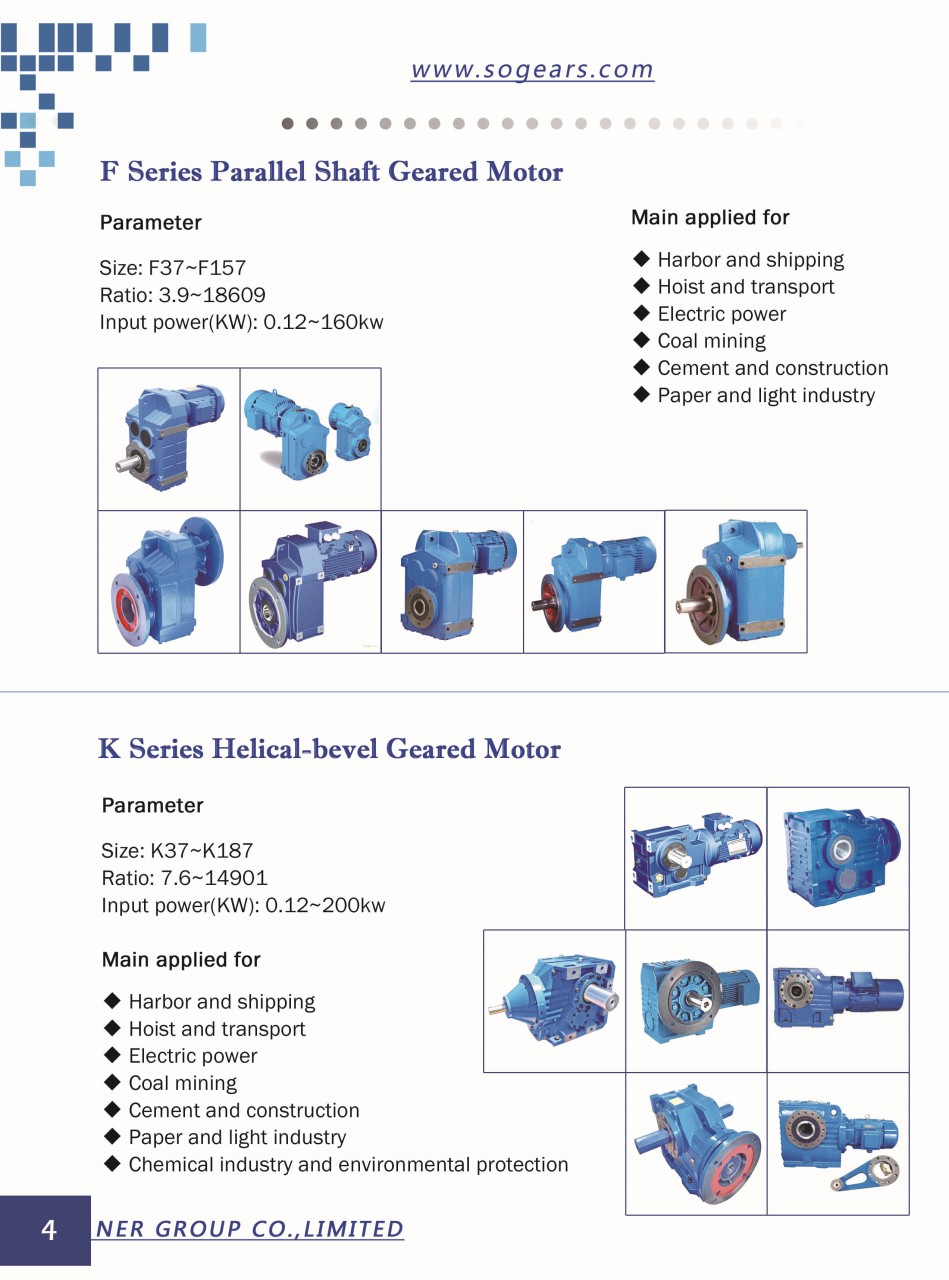 gearbox electric motor reducers